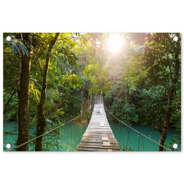 Tuinposter - Hangbrug in het Regenwoud