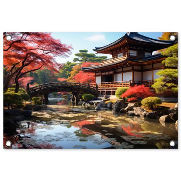 Tuinposter - Japanse Tuin in de Herfst