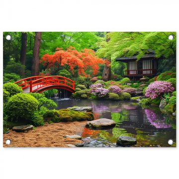 Tuinposter - Kleurrijke Japanse Tuin